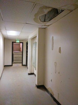 Hallway from laundry room in basement to back entrance in the Marleigh.