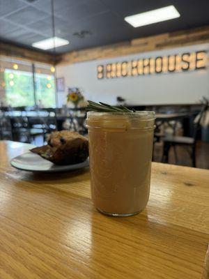 Blueberry Muffin Iced Rosemary Oat Latte