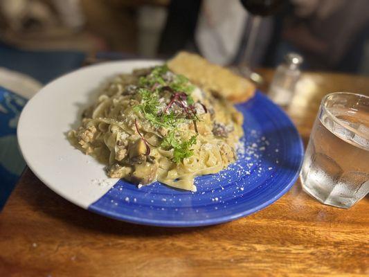 Porcini and Sausage Fettuccine (To die for)  Absolutely delicious