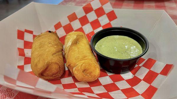 Tequeños with a guasacaca sauce.