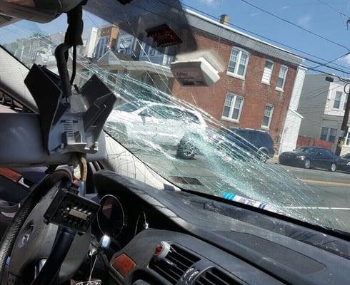 2014 Mercedes-Benz before picture of the front windshield installation