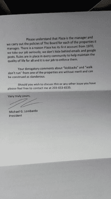 It's the 21st century, people are entitled to their opinions.  Plaza will send you a threatening letter if they feel offended.