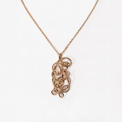 Rose gold squiggle pendant