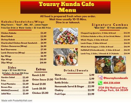 Touray Kunda Delicious Menu