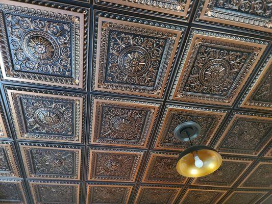 Tin Ceiling in bar area!