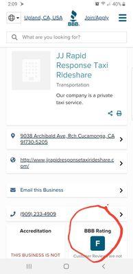 F rating by the BBB: Better Business Bureau!!!