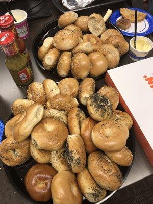 Mini Bagels for our office party. Huge hit!