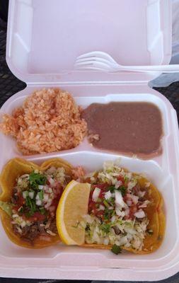 The 2 tacos combination plate.