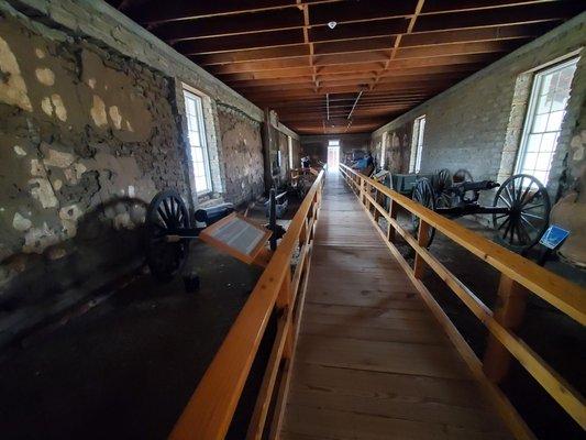 Exhibits inside the enlisted barracks building