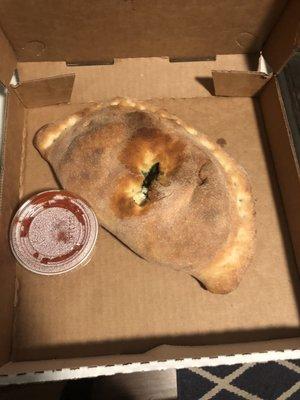 Eggplant spinach calzone