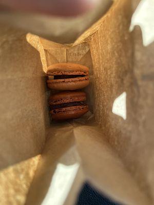 Macarons - coffee (top) & chocolate