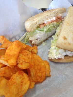 MMmmmmm Good!  wonderful fresh bread with the best chicken salad ever!