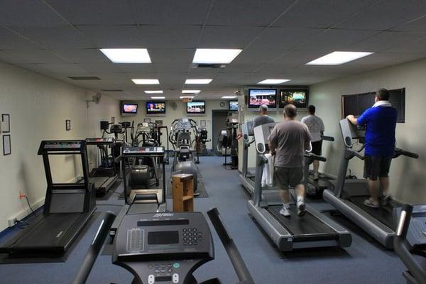 Treadmills, Ellipticals, bkies, stairmasters, rower, Step-mill, Nu-step.