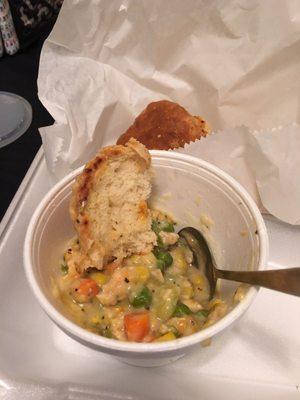 $8.50 pot pie!! Tiny portion & flavor is just ok.