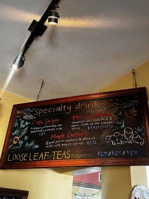 Drink menu