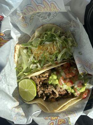 Carne Asada Taco and Beef Taco