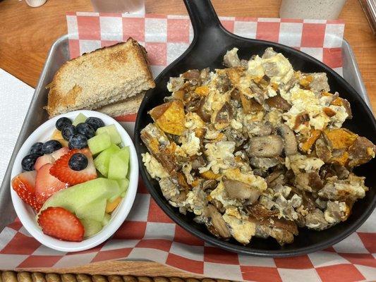 Gym Rat with a side of fruit and whole grain toast