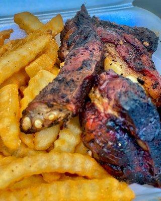 Rib tips and fries