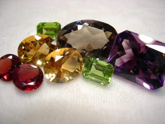 Large selection of faceted gemstones