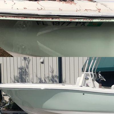 Fiberglass repair.  Looks Brand new