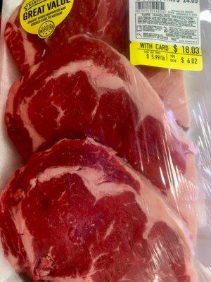 Bone in Ribeye $5.99 lb!