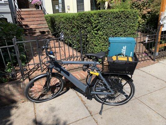 Z Construction's new eco friendly service vehicle is pedal powered and electrically assisted!