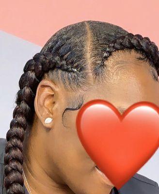 Two big cornrows