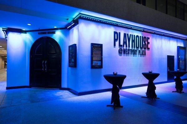 Playhouse @ Westport Plaza Lobby Entrance.  Doors open 30-minutes prior to each performance.