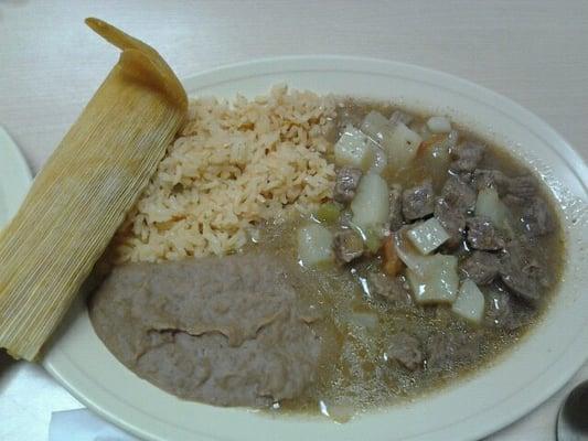 They use a special cut of meat for their Carne Guisada.  It is the most tender meat you will ever have!!