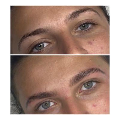 Eyebrow lamination with tint