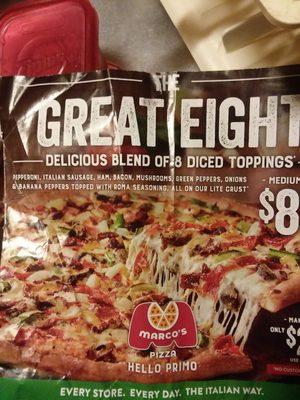 This is the flyer that depicts a most delicious looking pizza that was NOT nearly as appetizing as pizza that was delivered to my home!