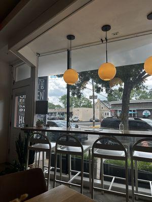 Looking outside!  Seating options are also available outdoors