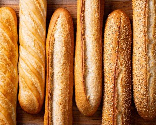 Different varieties of baguettes