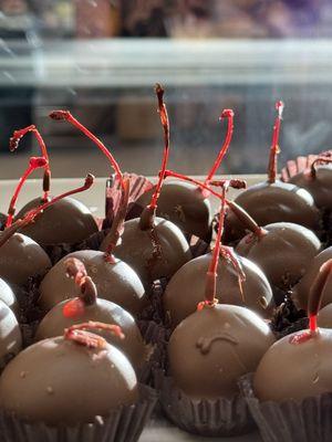 Chocolate covered stem cherries