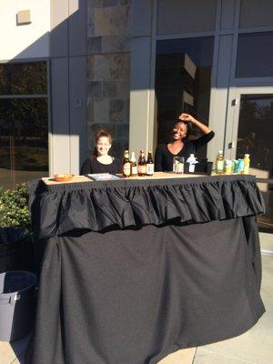 Office happy hour in the courtyard.