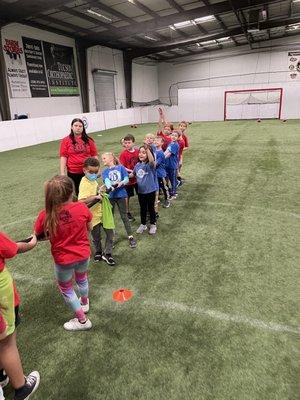 Blue group tug of war