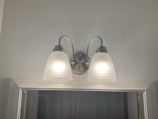 New bathroom light fixture