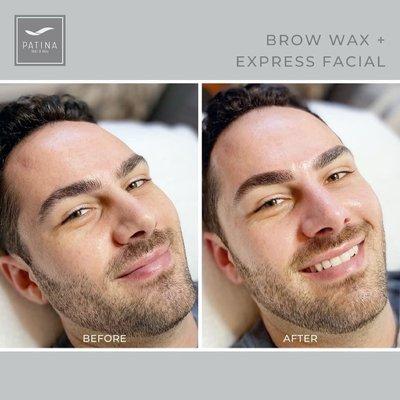 Wowza...Handsome before and after! Express Facial and Brow Wax