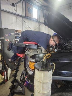 Matt working on a Gen 5 Chevy