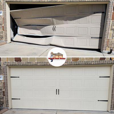 Emergency Garage Door installations
16x7 DoorLink #430 almond with outside hardware