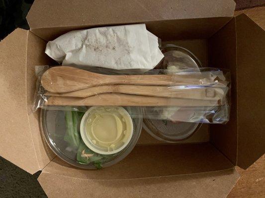 High quality wooden utensils that I will reuse. Who would expect a casino to do such a great job catering!