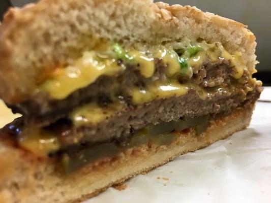 Cheeseburger on bun