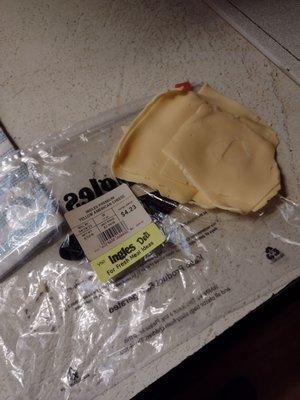 Really? This is "sliced" cheese from Ingles deli. SMH!