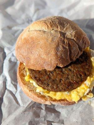 Beyond sausage breakfast sandwich (not vegan)