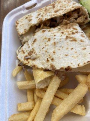 Chicken quesadilla without veggies