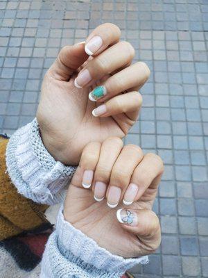 French Tip with design.