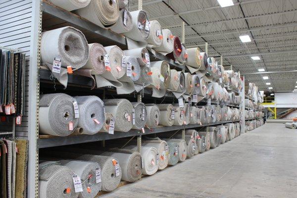 Hundreds of in stock carpet rolls to select from.  Roll your new carpet out and try it before you buy it.