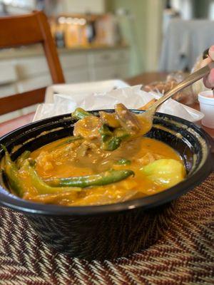 Beef Kare-Kare with tripe.  The tripe is ok but was expecting the honeycomb variety so you can save some money by omitting it.