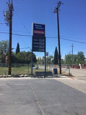 The gas station sign