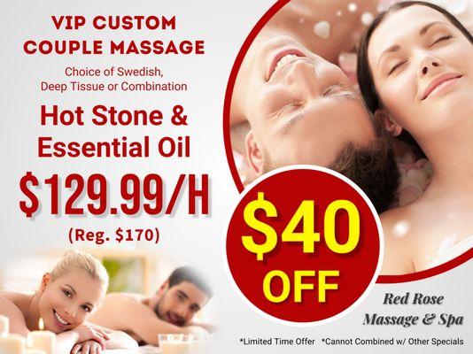 VIP Custom Couple Massage $40 OFF